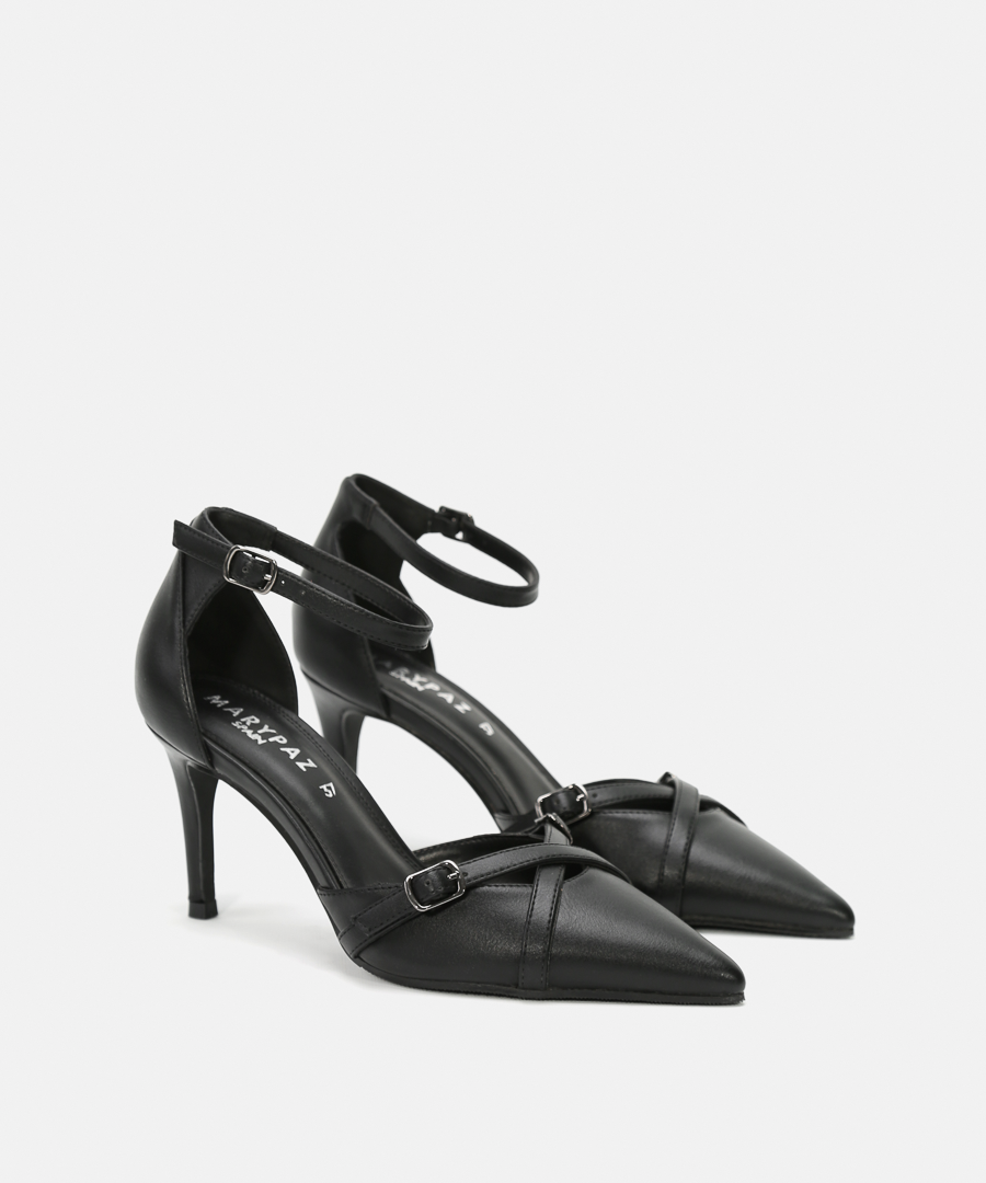 Sapatos salto fivelas cruzadas image number null